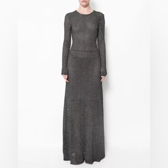 Chloé by Gabriela Hearst Metallic Gold Knit Maxi Dress Circa 2021 Collection SM - Picture 15 of 16